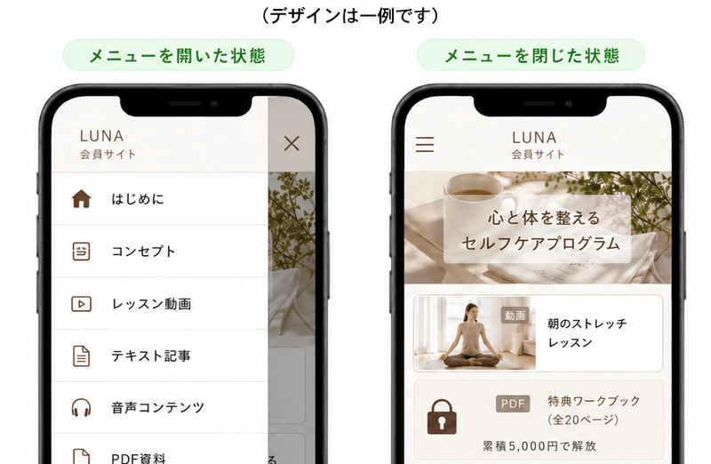 会員サイト構築の画面イメージ